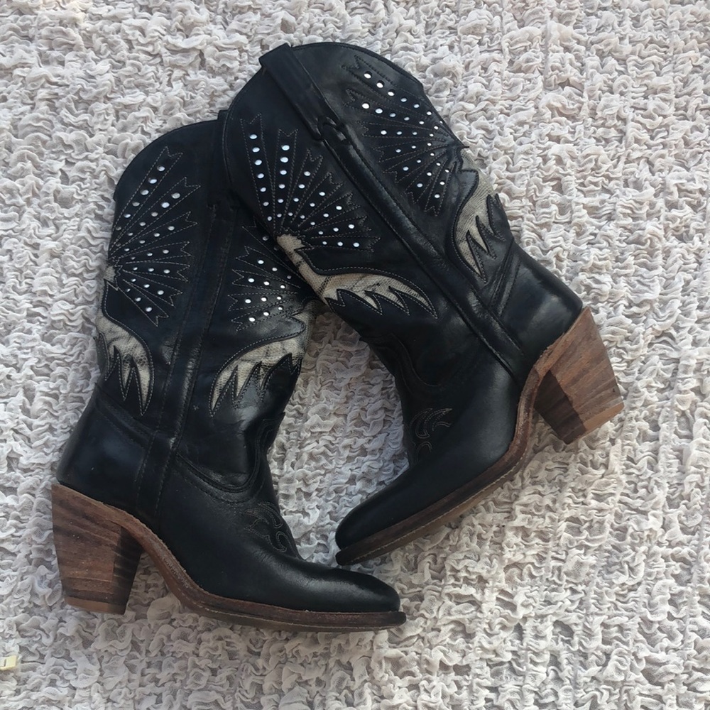 Vintage Capezio Cowboy Boots Metallic Snakeskin